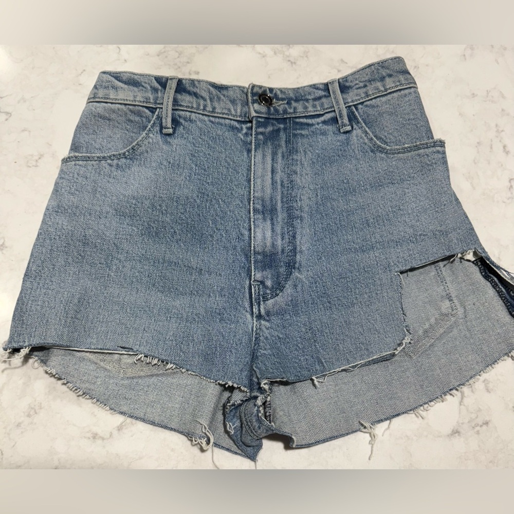 New!‎ RtA High Rise Raw Hem denim Shorts Sz Medium $295